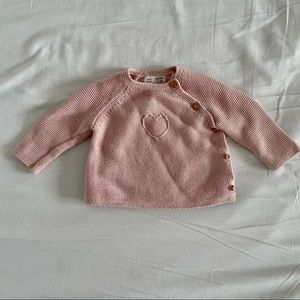 Zara | Pink button up sweater 3-6 months